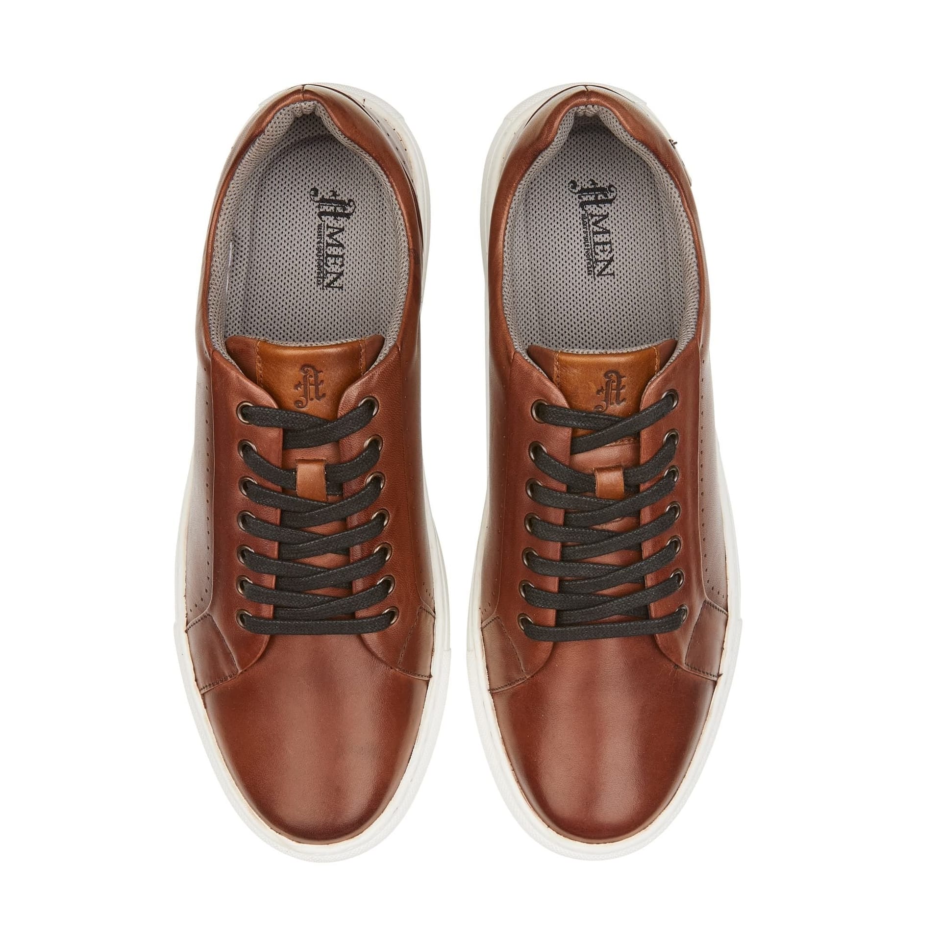 Amen Shoes Amen Shoes Men's Cavan Leather Cup Sole Trainers in Brown - 4