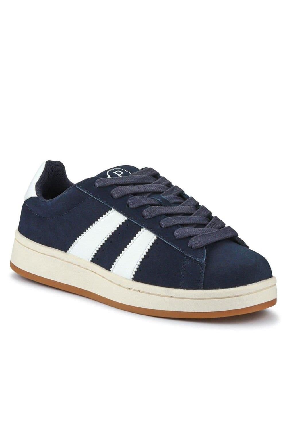 Pavers Pavers Men's Suede Lace-Up Trainers in Navy
