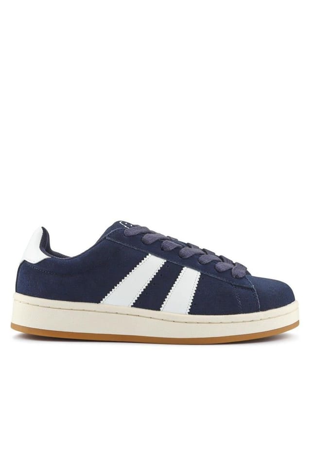Pavers Pavers Men's Suede Lace-Up Trainers in Navy - 2
