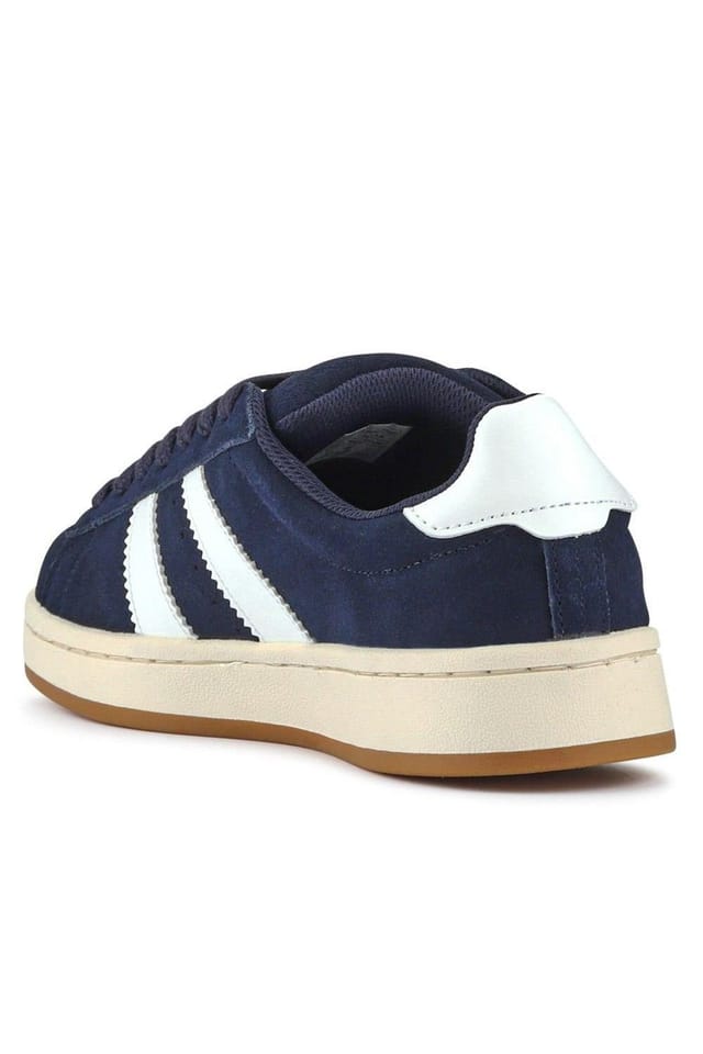 Pavers Pavers Men's Suede Lace-Up Trainers in Navy - 3