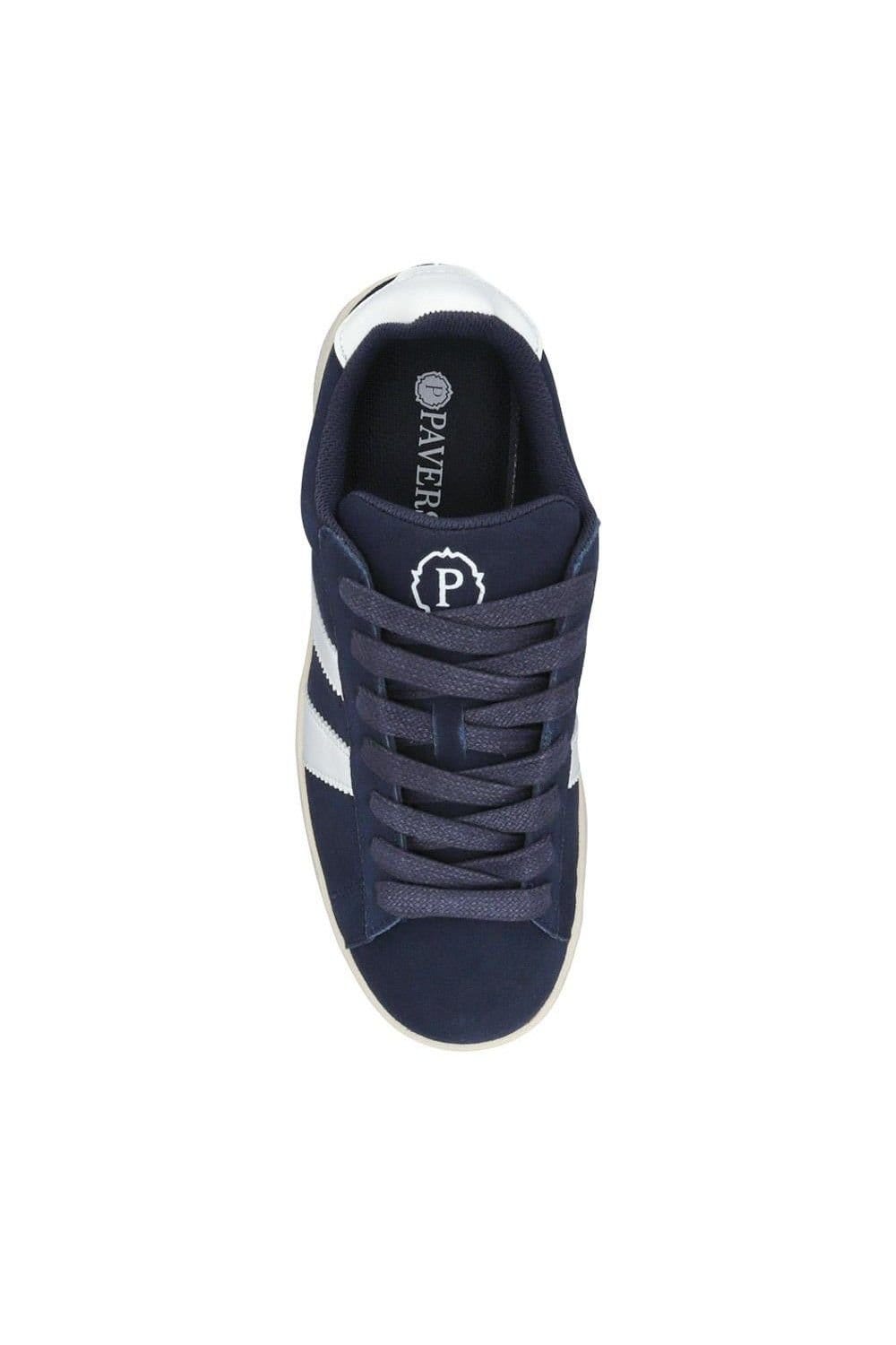 Pavers Pavers Men's Suede Lace-Up Trainers in Navy - 4