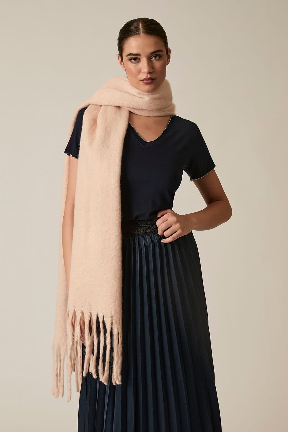 James Lakeland James Lakeland Women's Beige Blanket Scarf