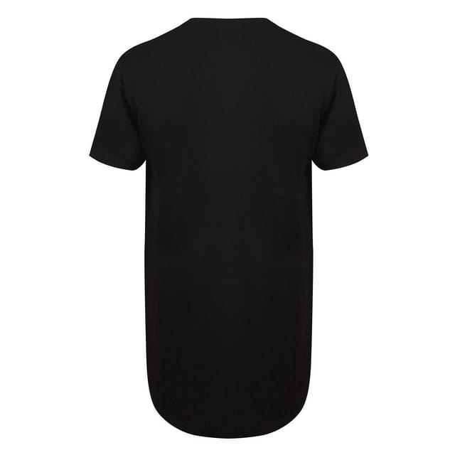 SF Men SF Men Men's Dipped Hem Longline T-Shirt in Black - 2