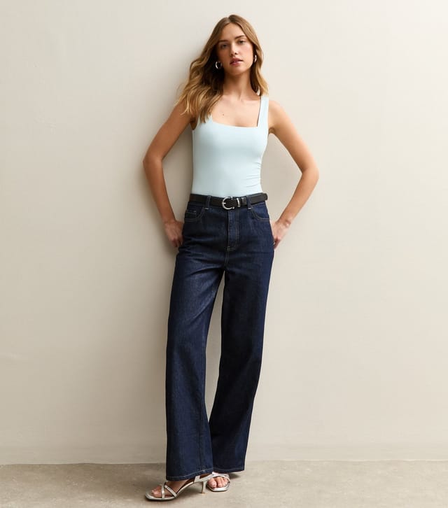 New Look Women's Light Blue Square Neck Bodysuit New Look - 3