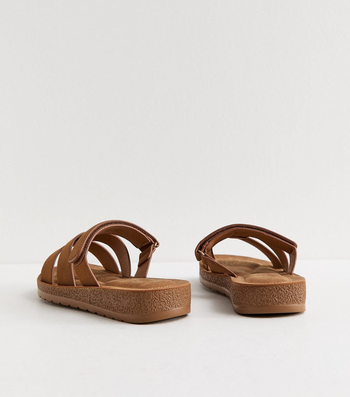 New Look Women's Extra Wide Fit Tan Faux Suede Twist Front Mule Sandals Vegan New Look - 4