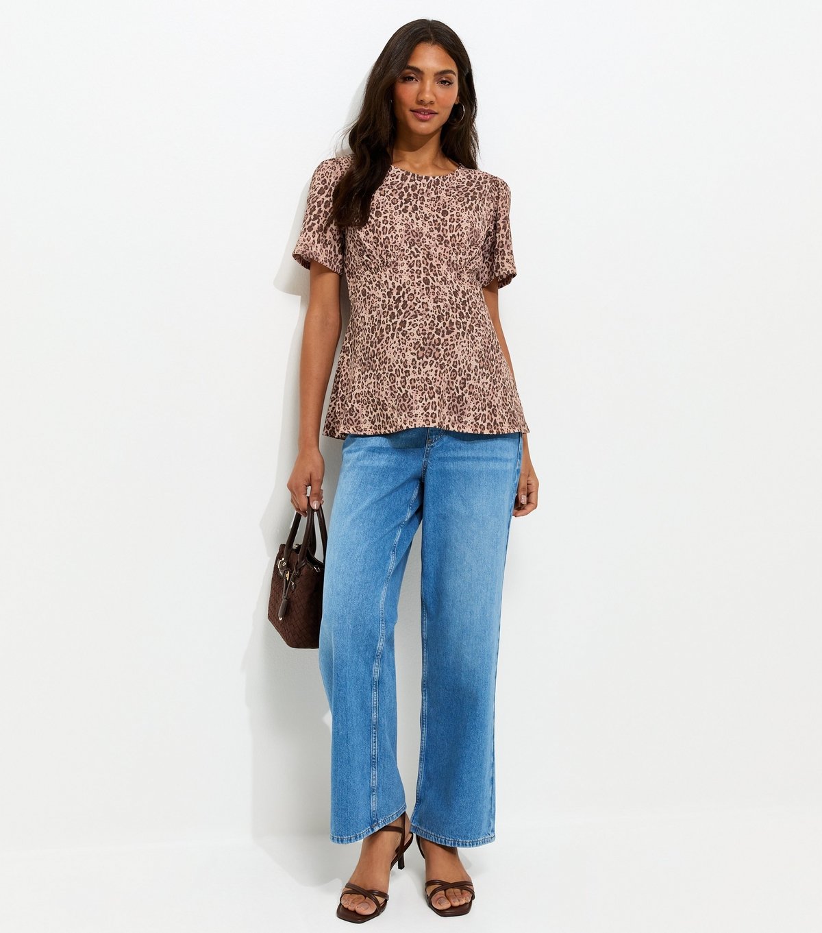 New Look Women's Maternity Brown Leopard Print Half Moon Top New Look - 3