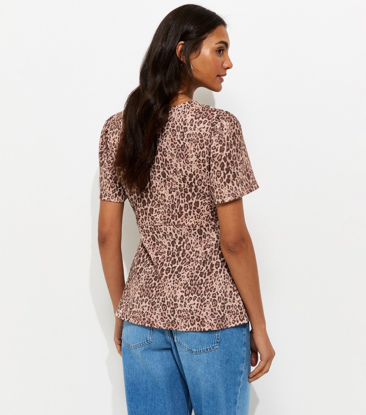 New Look Women's Maternity Brown Leopard Print Half Moon Top New Look - 4