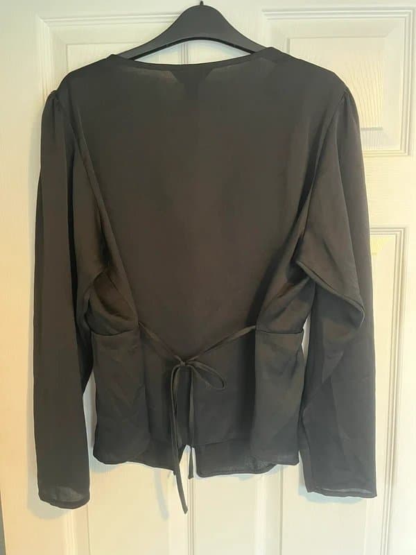 New Look Black lace detail blouse, size 18