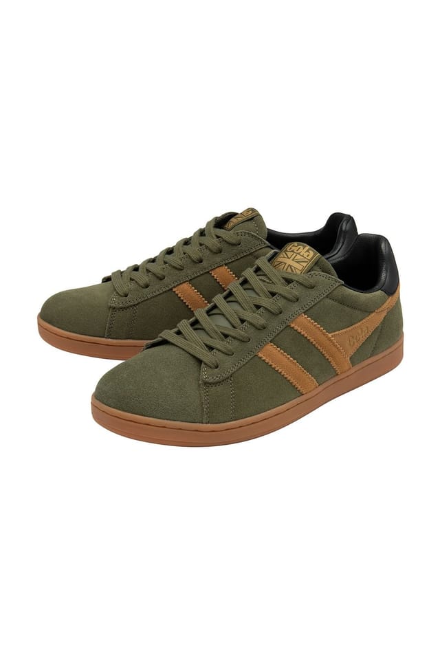 Gola Classics Gola Classics Men's 'Equipe Suede II' Suede Lace-Up Trainers in Khaki - 3