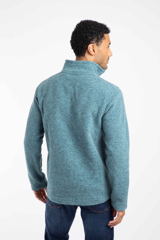 Weird Fish Weird Fish Men's Newport 1/4 Zip Ribbed Fleece in Light Blue - 3