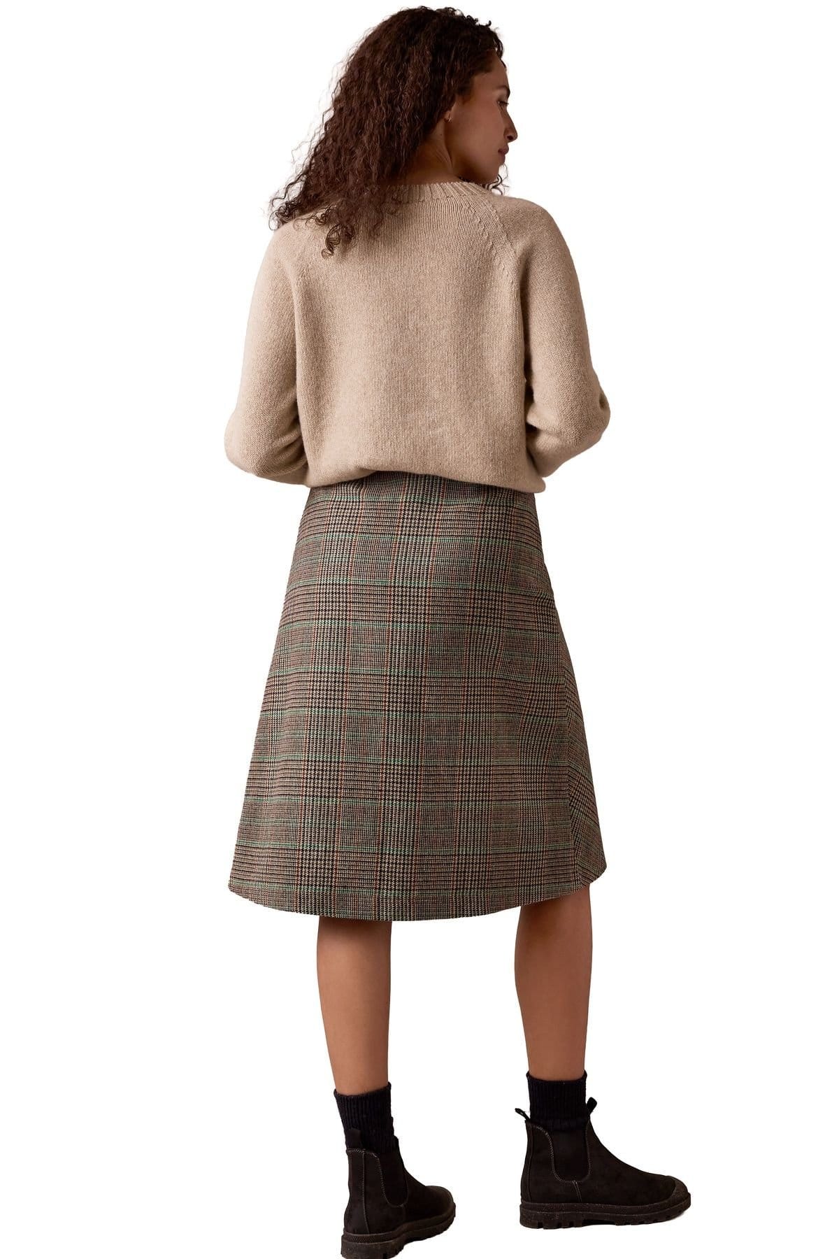 Celtic & Co Celtic & Co Women's Check Wrap Skirt in Khaki - 4