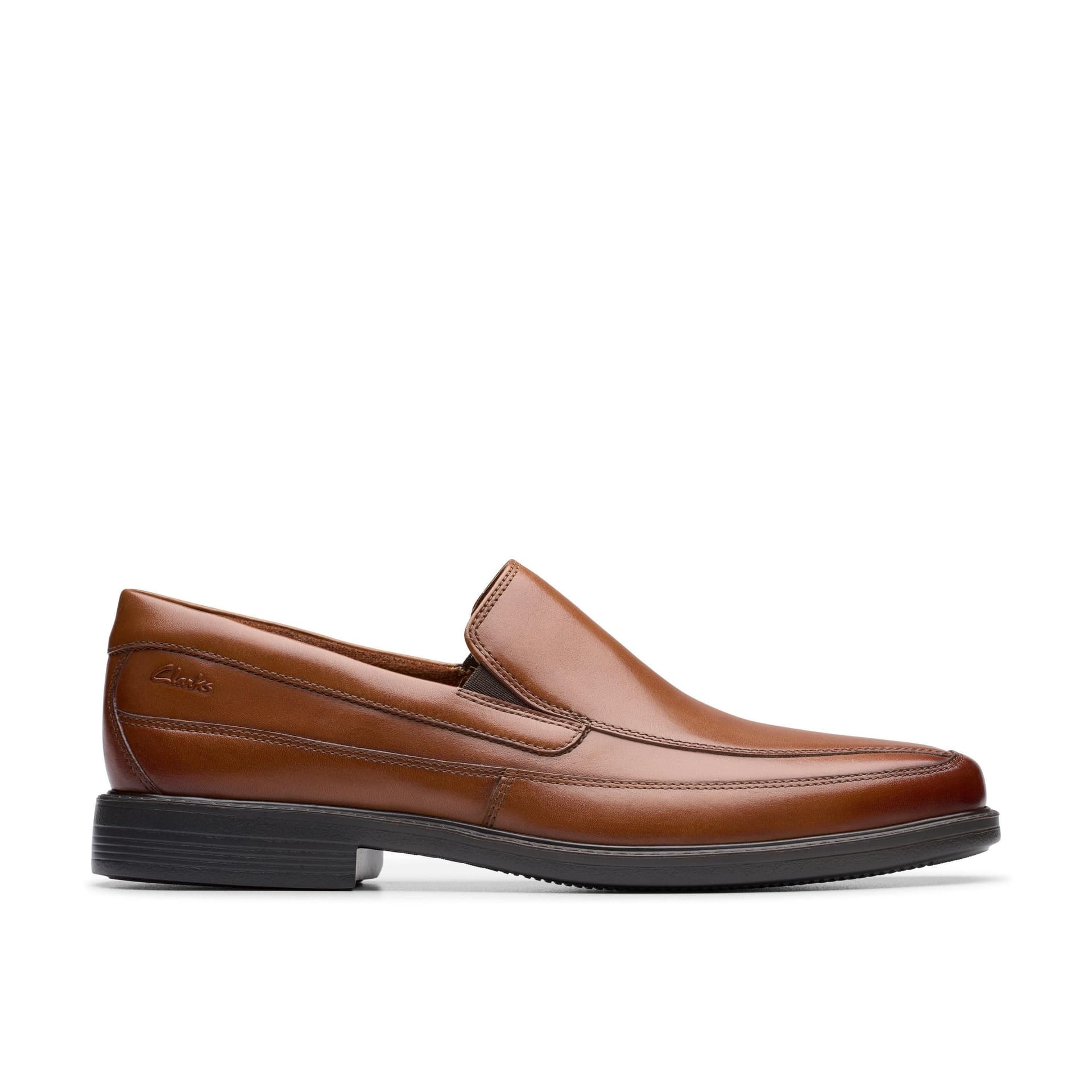 Clarks Clarks Men's Dark Tan Leather Loafers, Slip Ons