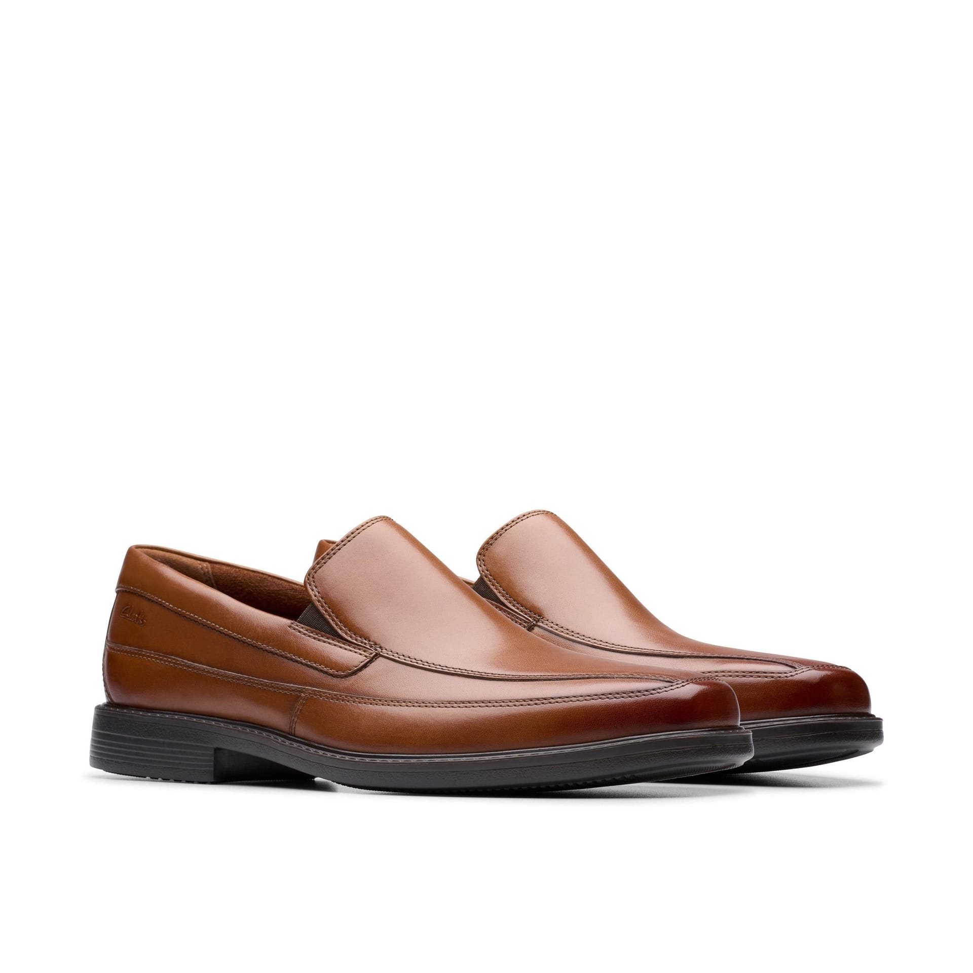 Clarks Clarks Men's Cosgrove Free Dark Tan Leather Loafers, Slip Ons in Brown - 4