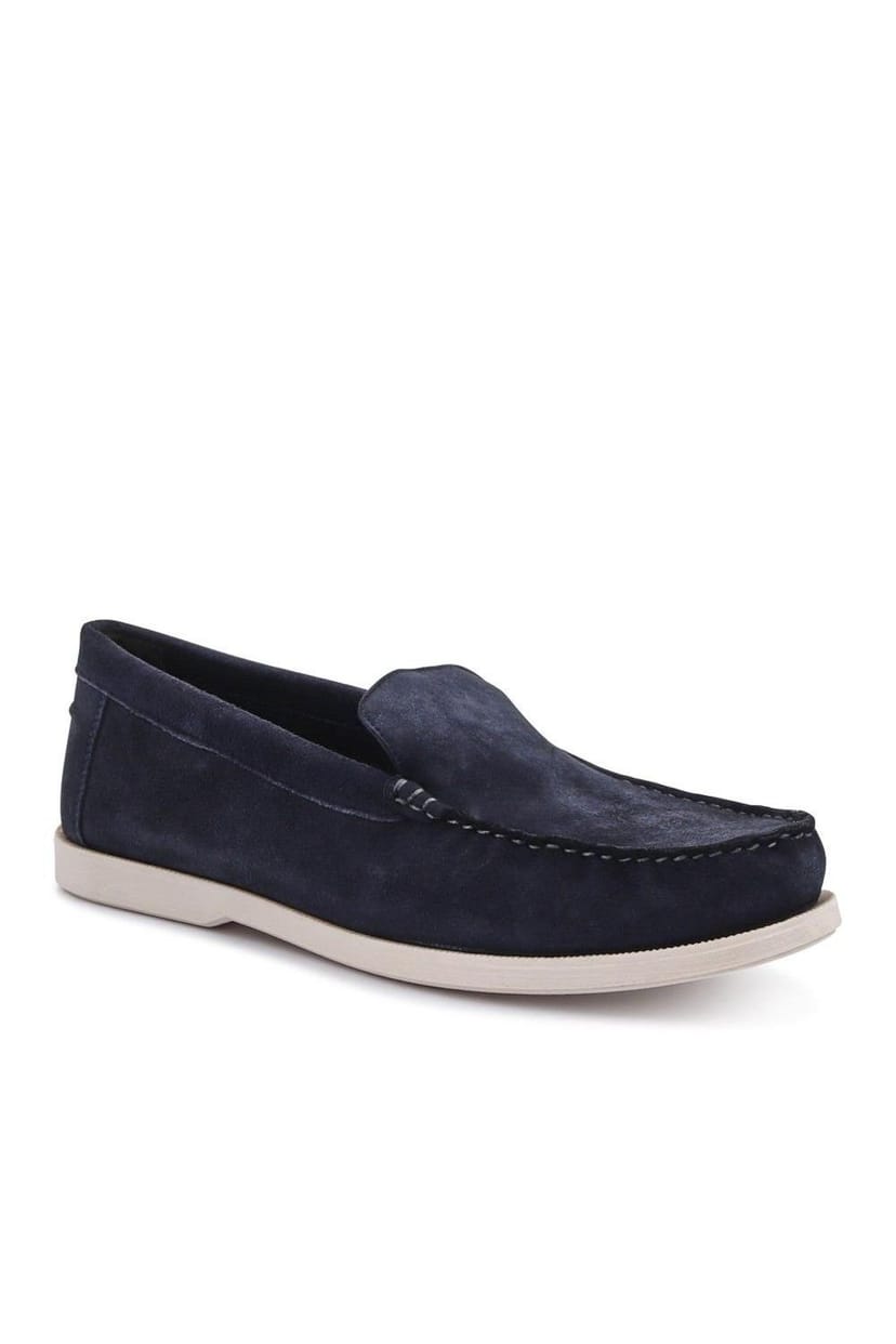 Pavers Pavers Men's Casual Leather Loafers in Navy - 1