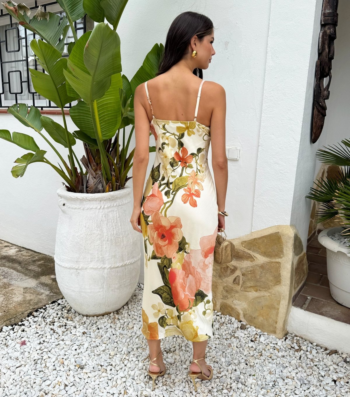 AX Paris Women's Cream Floral Cowl Slip Midi Dress AX Paris New Look - 3