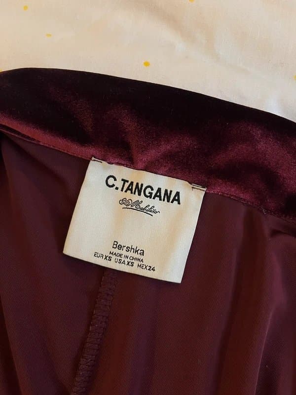 Bershka Red burgundy velvet jumpsuit