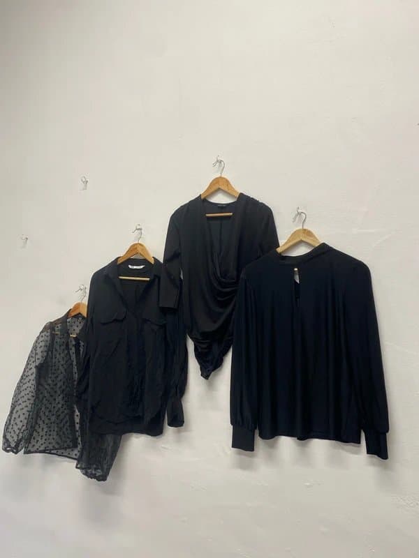 Zara Gorgeous woman black blouse bodysuit bundle Zara new look UK 10-12 CH542