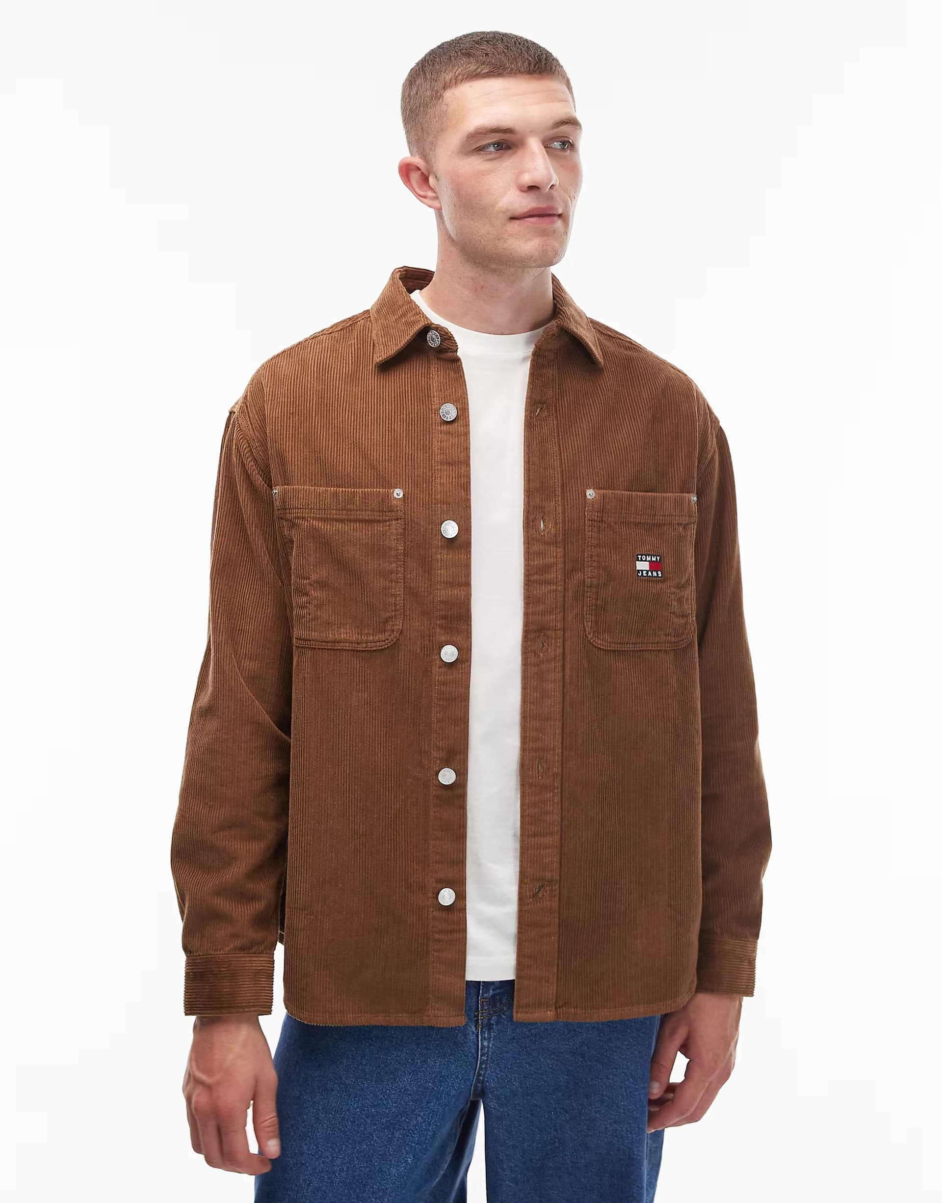 ASOS Tommy Jeans relaxed cord shirt in brown