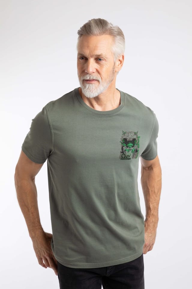 Weird Fish Weird Fish Men's Black Salmon Artist T-Shirt in Mid Grey - 3