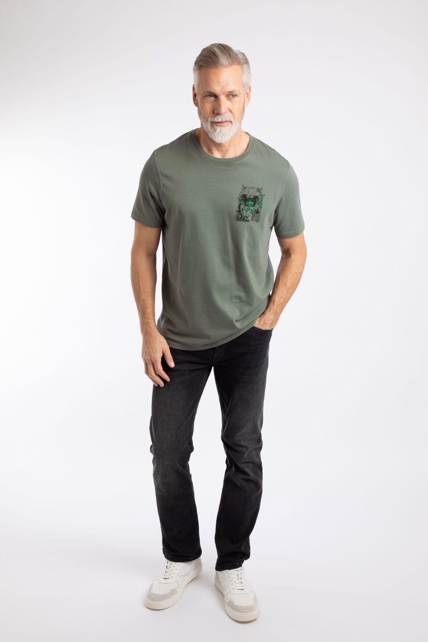 Weird Fish Weird Fish Men's Black Salmon Artist T-Shirt in Mid Grey - 4