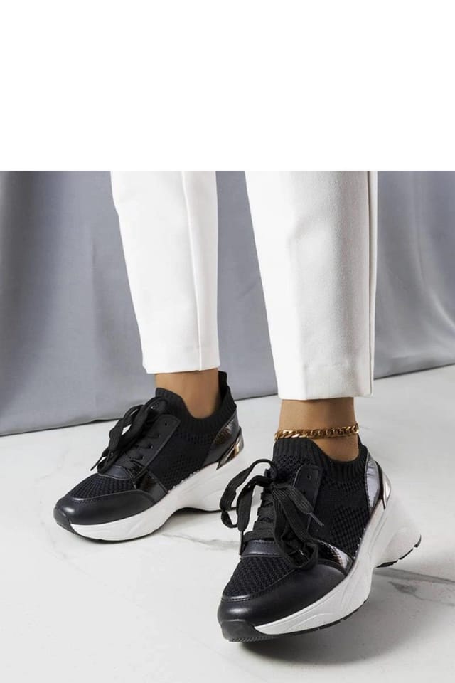 Love Lace Love Lace Women's Wedge Sneaker Platform Shoes for Summer Comfort All Day in Black - 2
