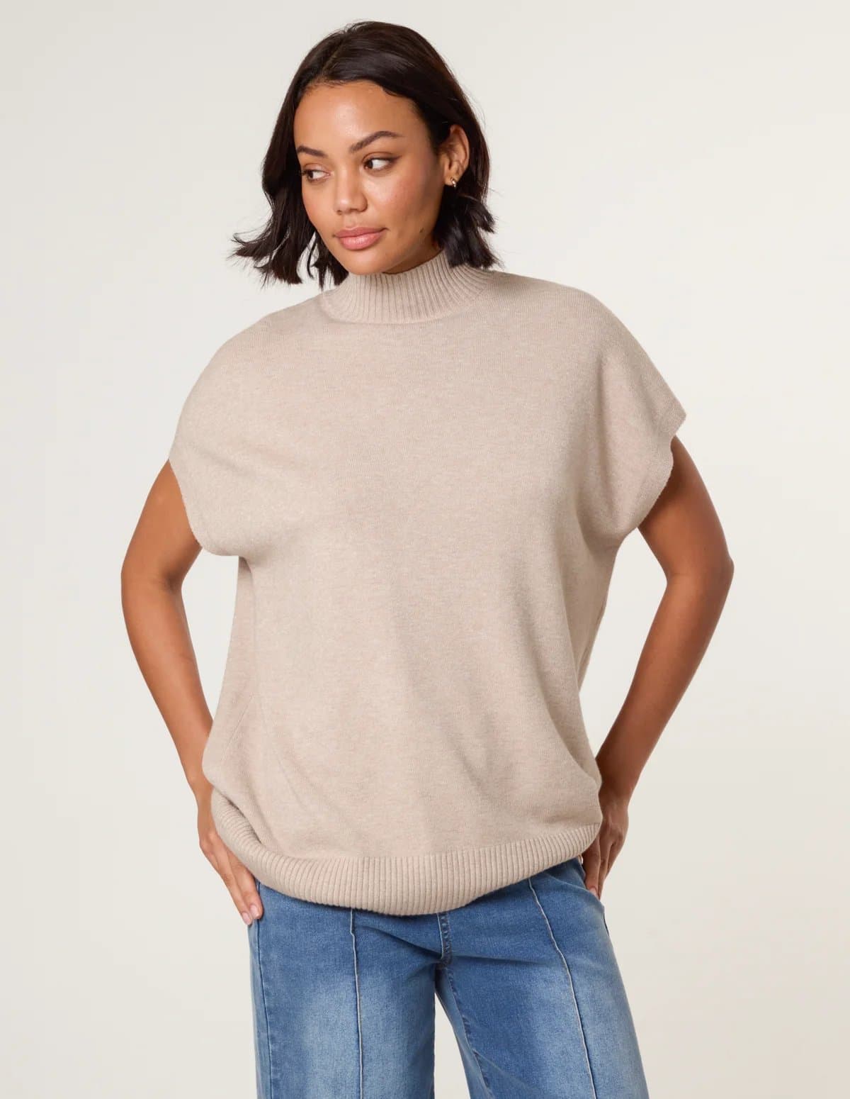 Blue Vanilla Oversized Sleeveless Jumper