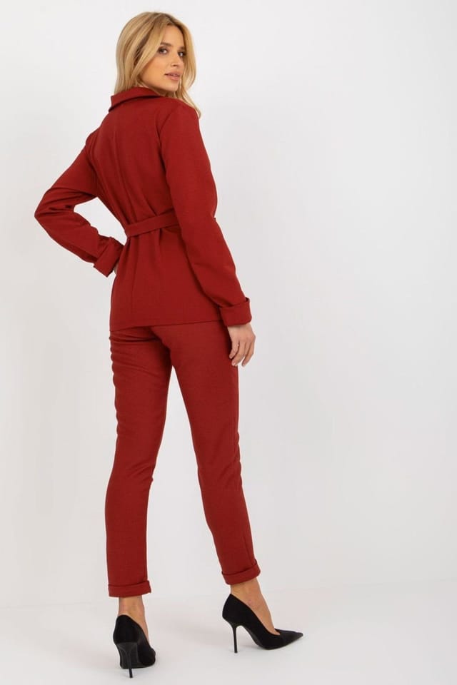 Love Lace Love Lace Women's Long Sleeve Binding Jacket with Pockets in Red - 3