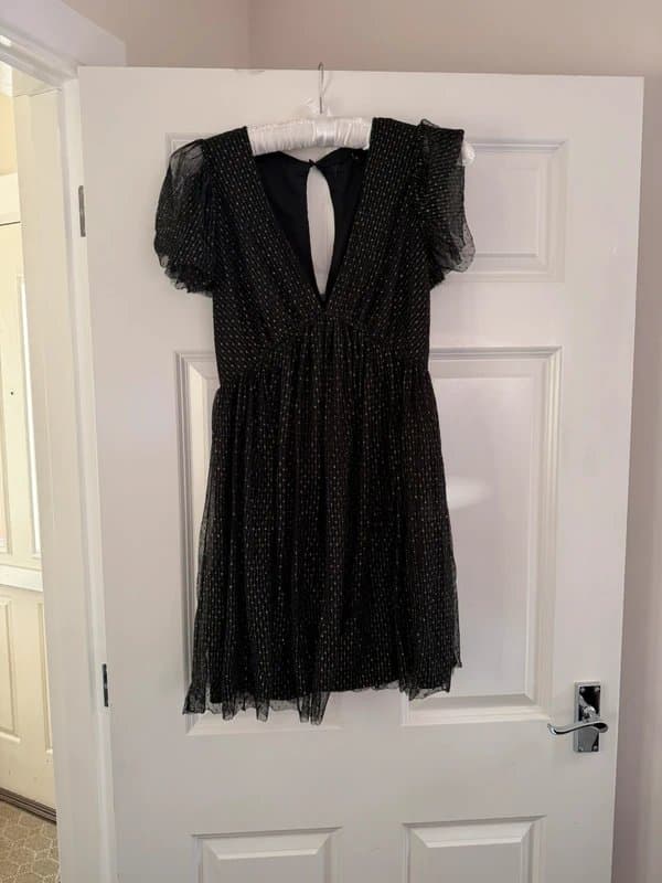 New Look New Look black and gold tulle mini dress