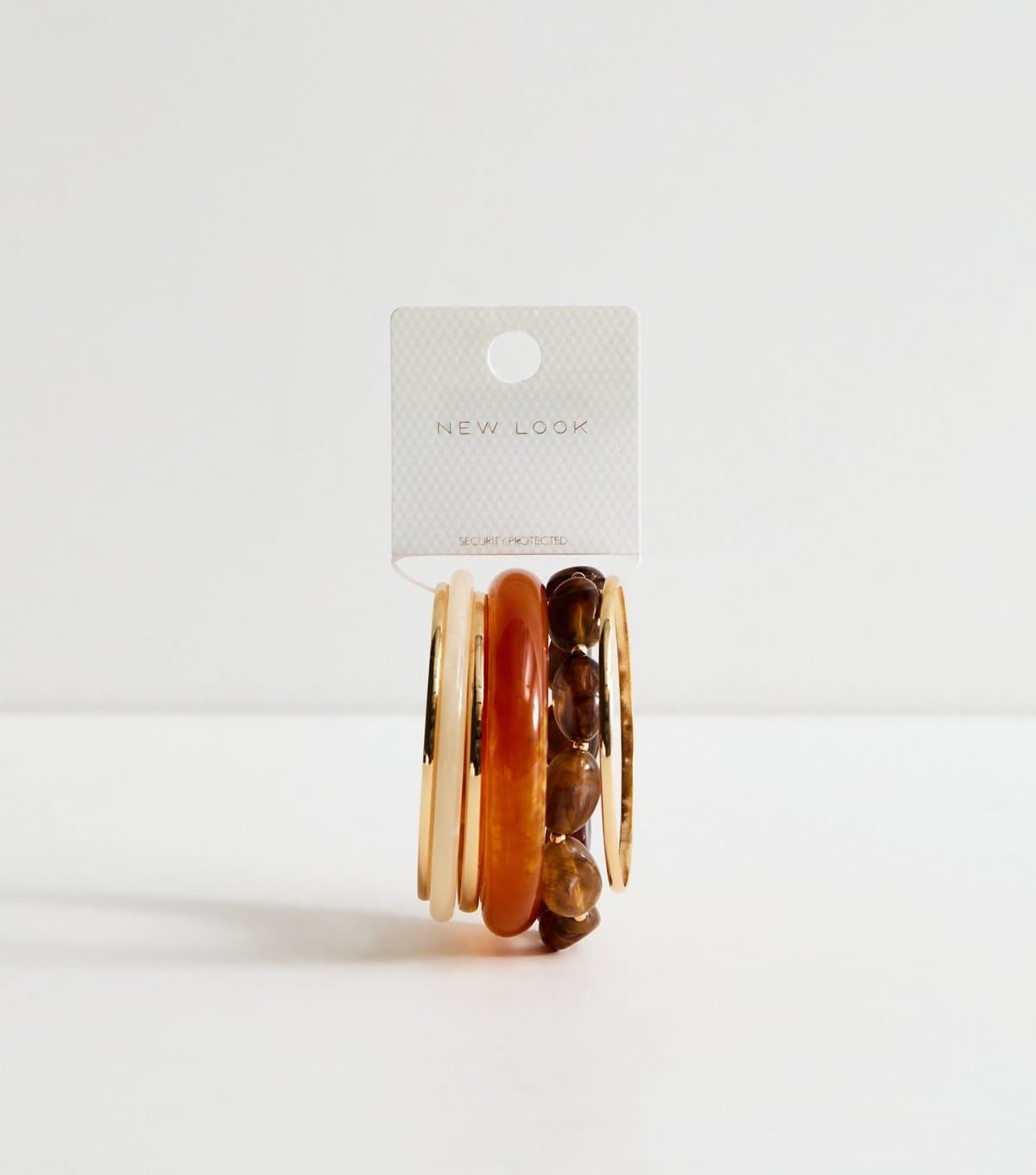 New Look Pack of 6 Brown Resin Bangles and Bracelets New Look