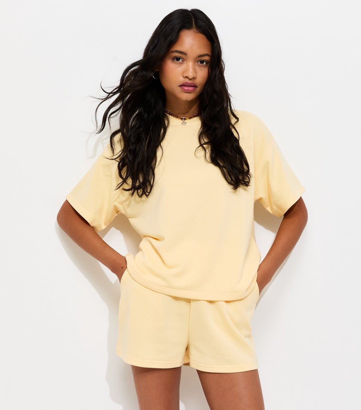 New Look Women's Light Yellow Boxy Sweatshirt T-Shirt New Look