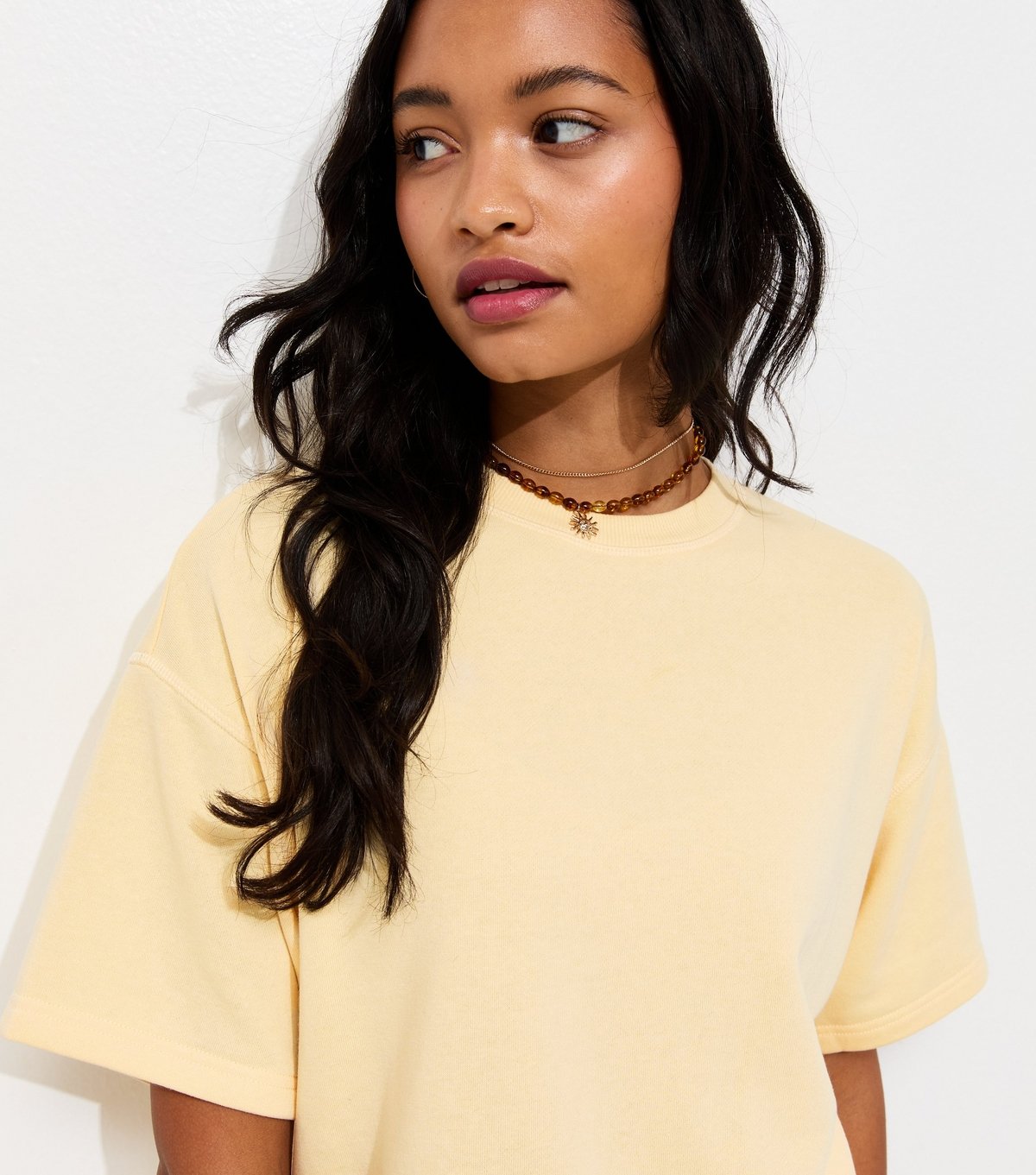 New Look Women's Light Yellow Boxy Sweatshirt T-Shirt New Look - 2