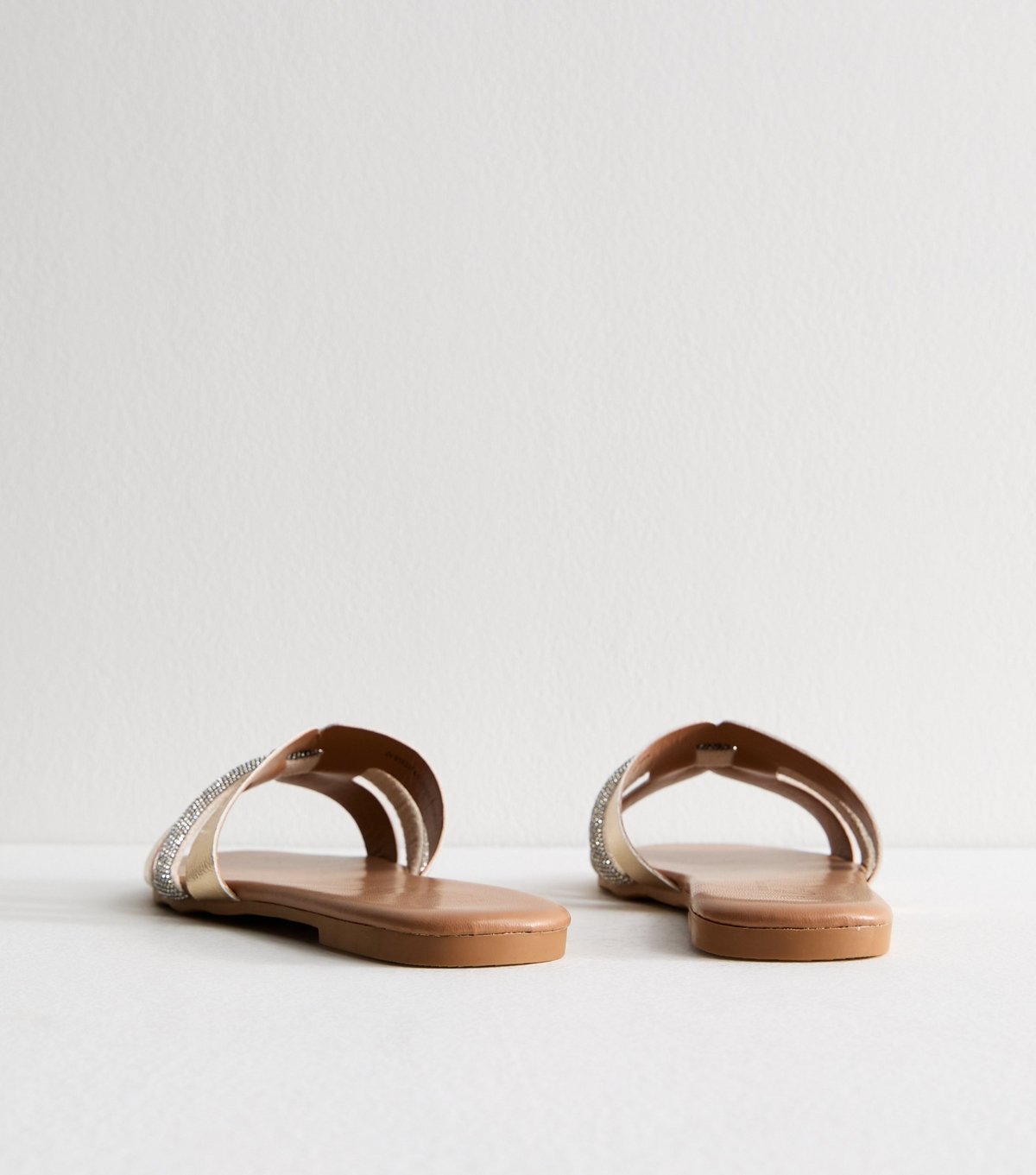 New Look Women's Gold Metallic Embellished Faux Leather Sandals Vegan New Look - 4