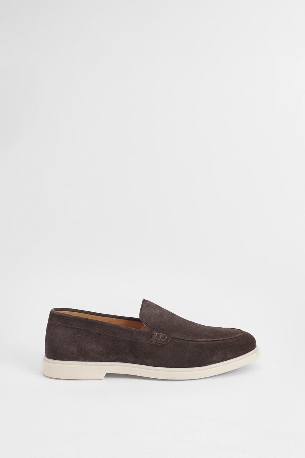 Burton Burton Men's Chocolate Suede Slip-On Loafers