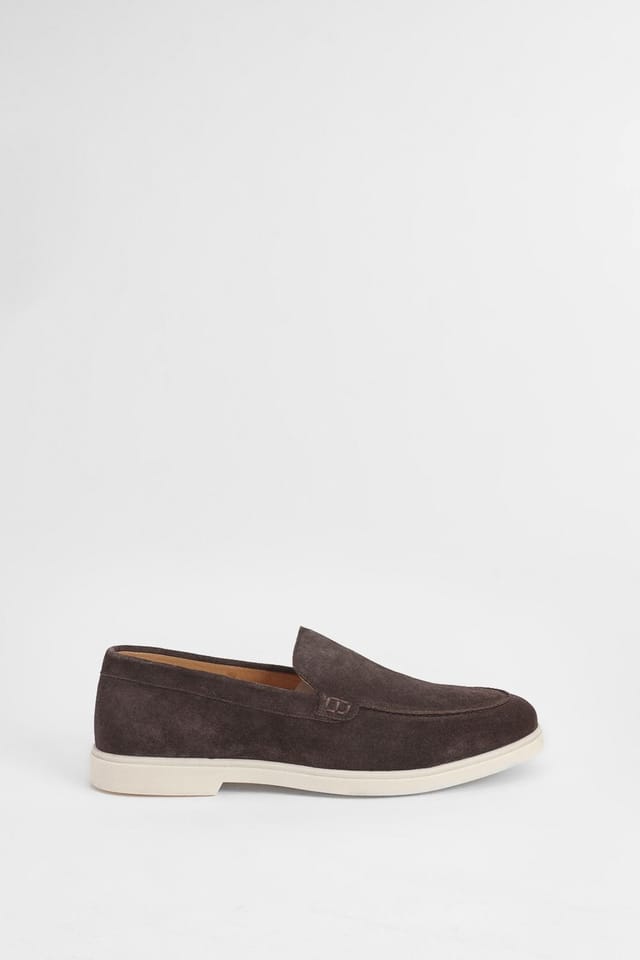 Burton Burton Men's Chocolate Suede Slip-On Loafers - 2