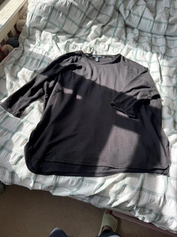 New Look Black 3/4 Sleeve Knit Top