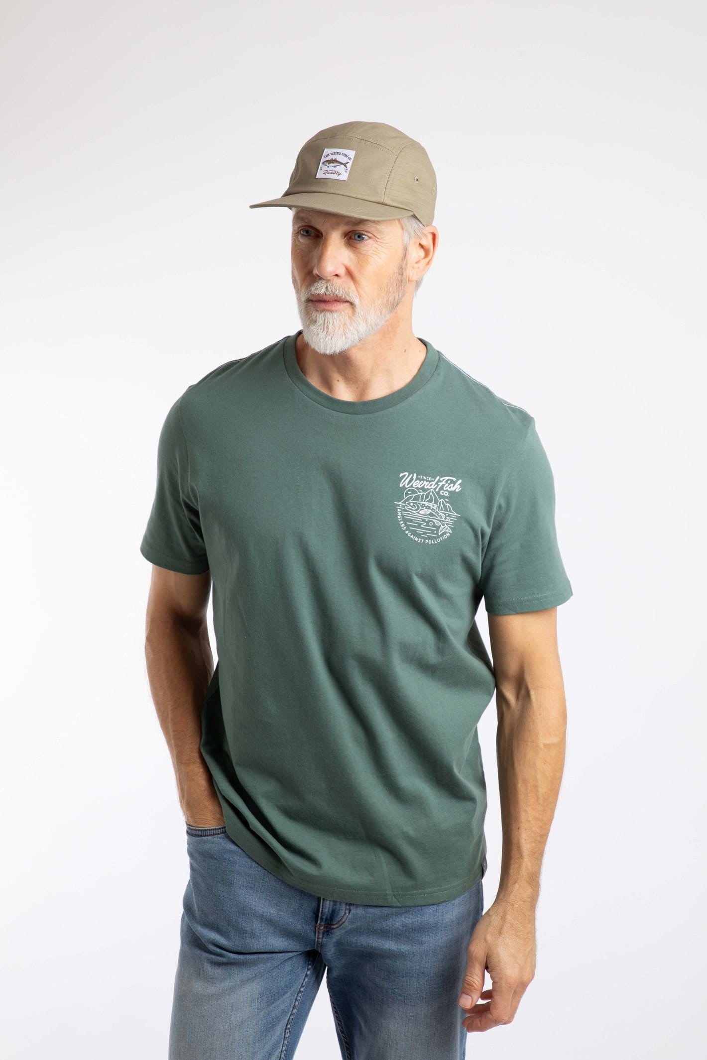 Weird Fish Weird Fish Men's Mortimer Twill Cap in Khaki - 4