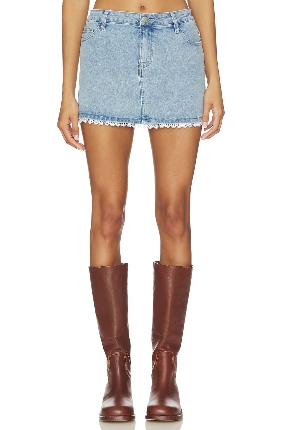 revolve Karlita Denim Mini Skirt
