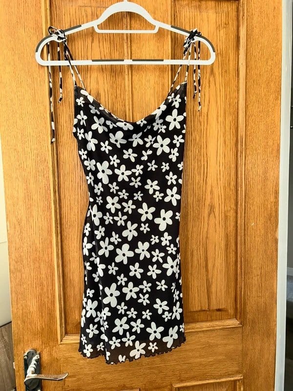 Bershka Black Floral Mini Dress