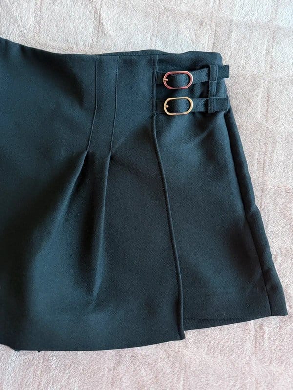 Zara ZARA black tailored skort with buckle detail - 1