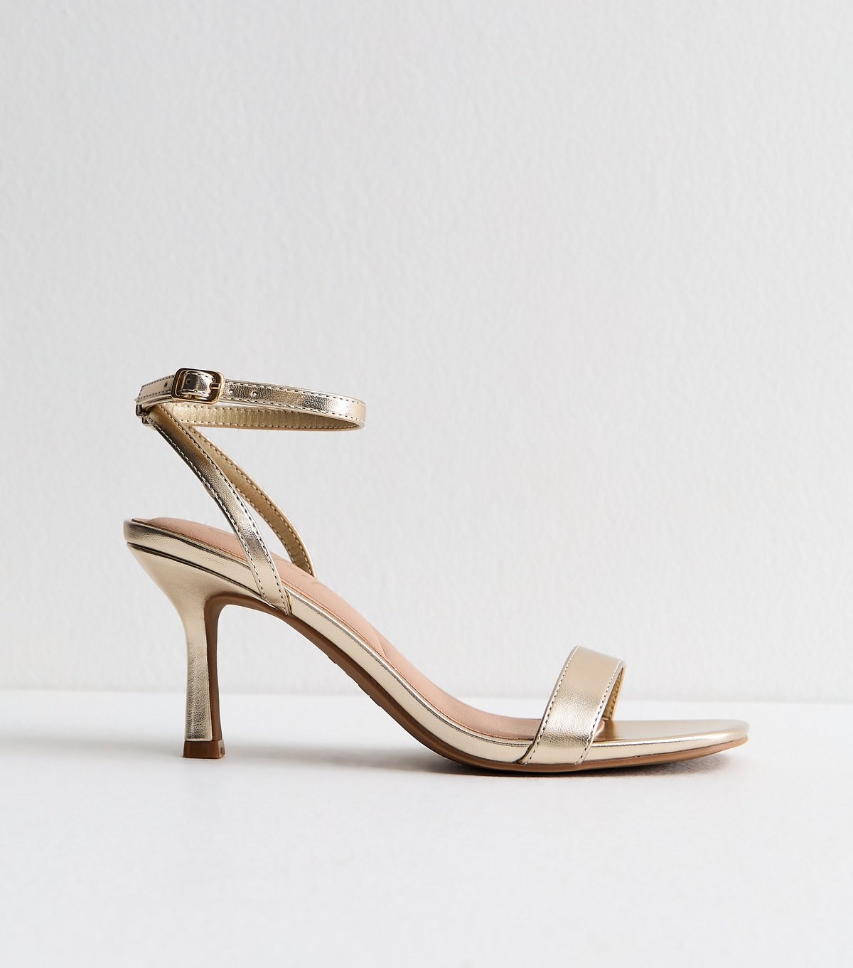 New Look Women's Gold Faux Leather Single Strap Stiletto Sandals New Look - 3