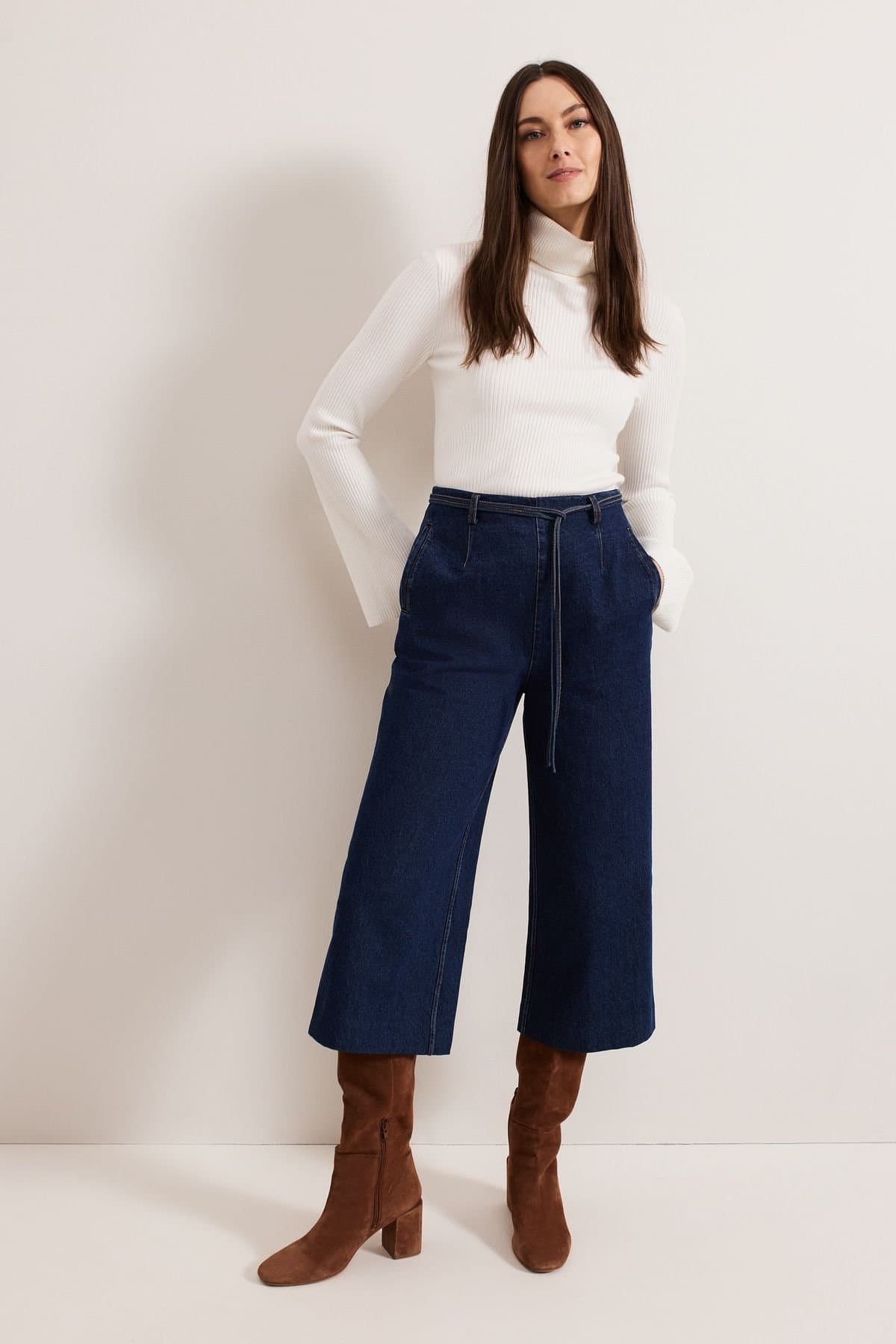 Phase Eight Phase Eight Women's Aubrielle Denim Culotte in Dark Indigo