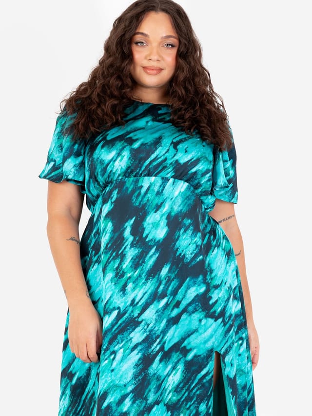 Lovedrobe Lovedrobe Women's Marble Short Sleeve Midaxi Dress - 2