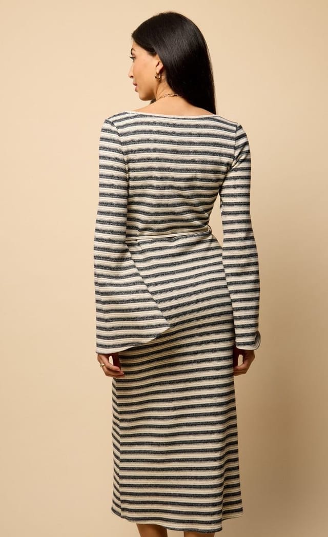 Little Mistress Little Mistress Women's Striped Knitted Midaxi Dress - 2