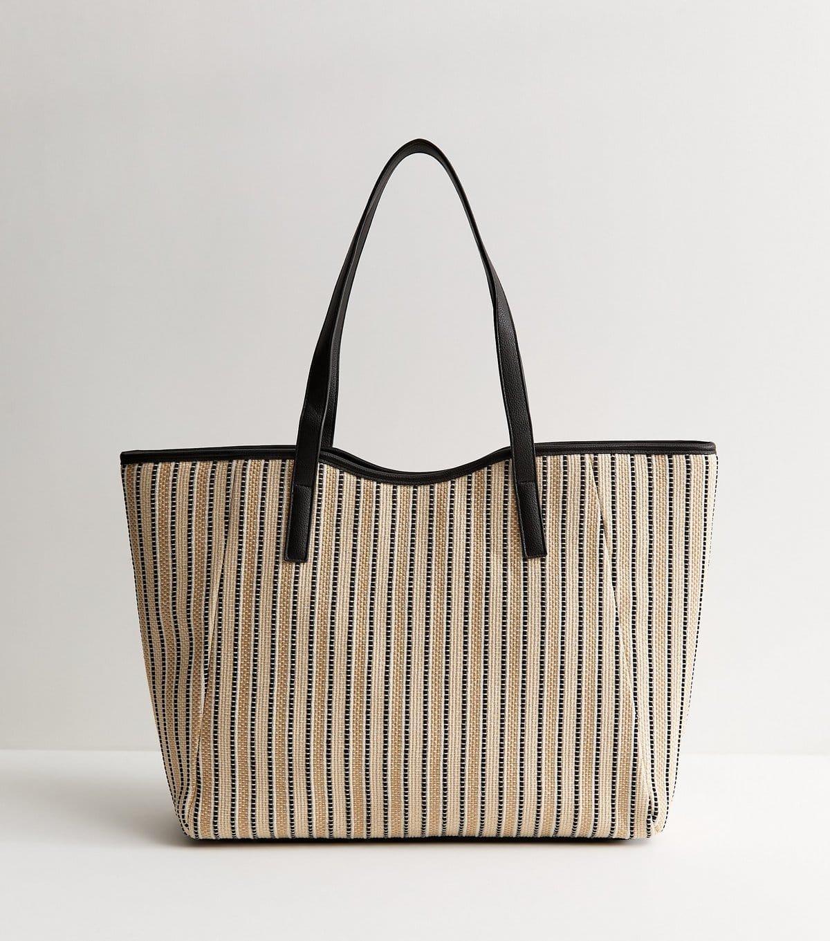 New Look Black Striped Canvas Tote Bag New Look - 4