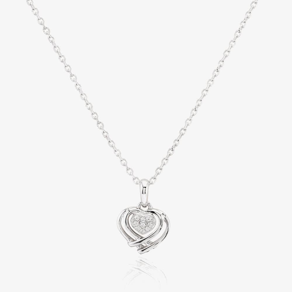 Rosa Lea Rosa Lea Women's Pave Wrapped Heart Pendant BJ-P3132C in Silver