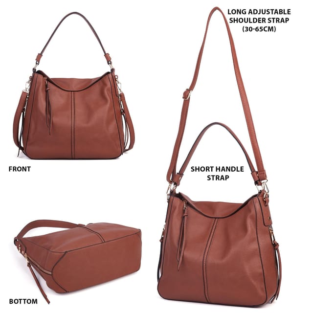 Woodland Leathers Woodland Leathers Women's Hobo Shoulder Bag in Dark Brown - 2