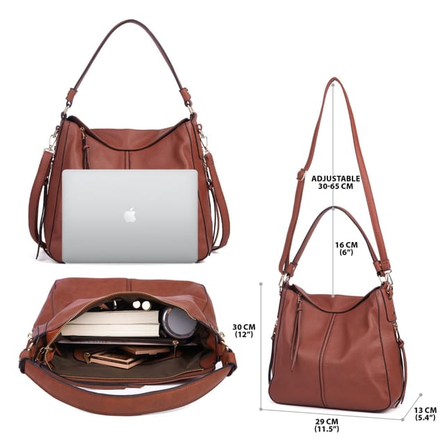 Woodland Leathers Woodland Leathers Women's Hobo Shoulder Bag in Dark Brown - 3