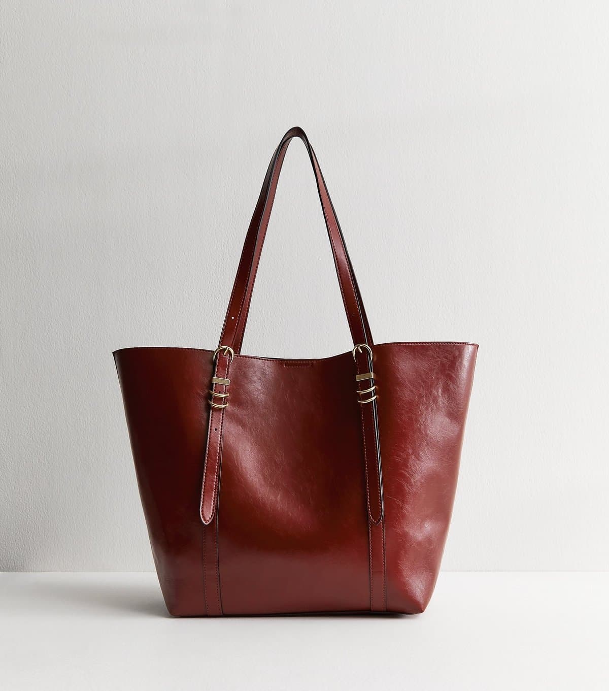 New Look New Look Dark Burgundy Faux Leather Tote Bag