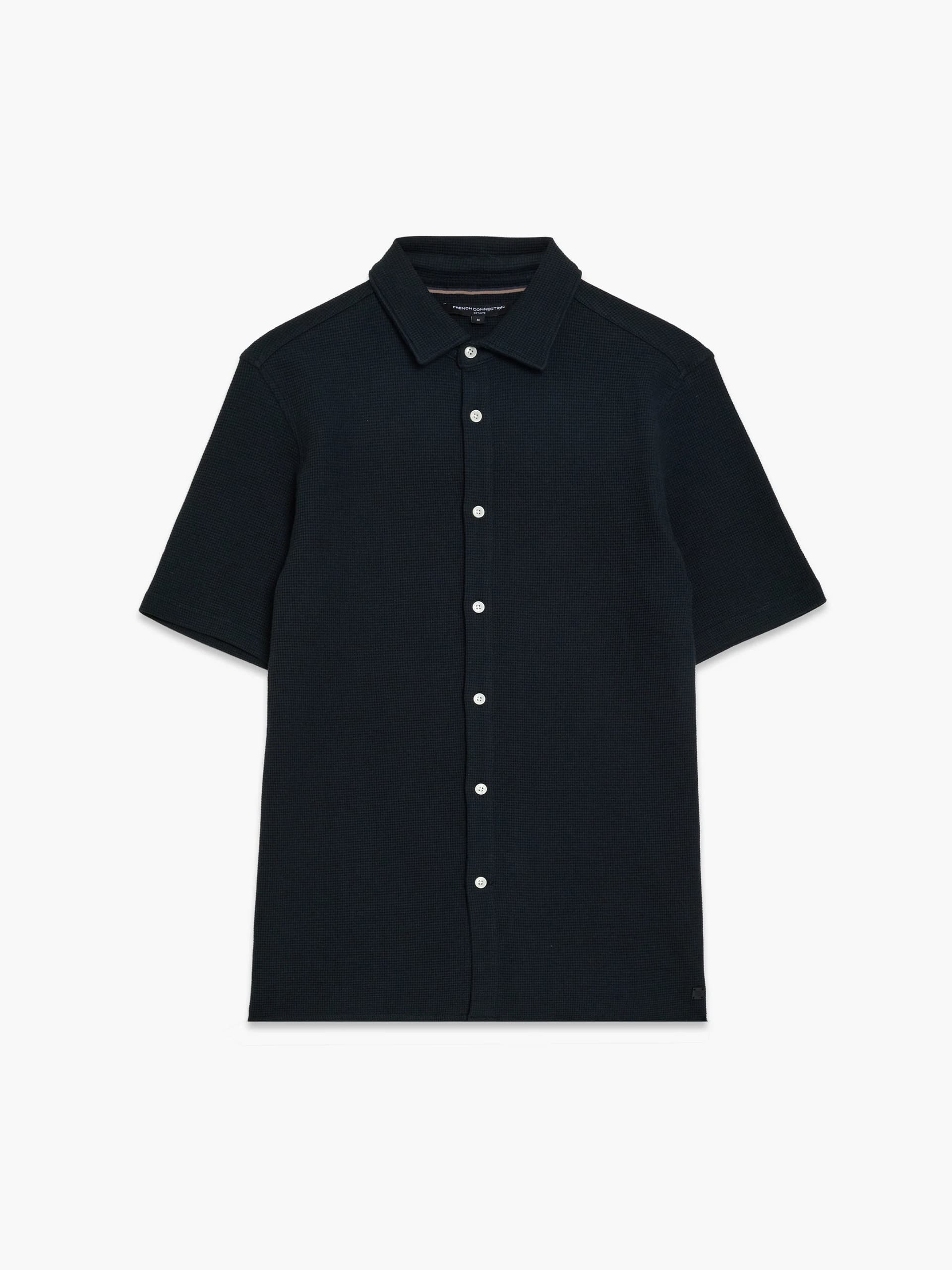 French Connection French Connection Black Textured Short Sleeve Shirt