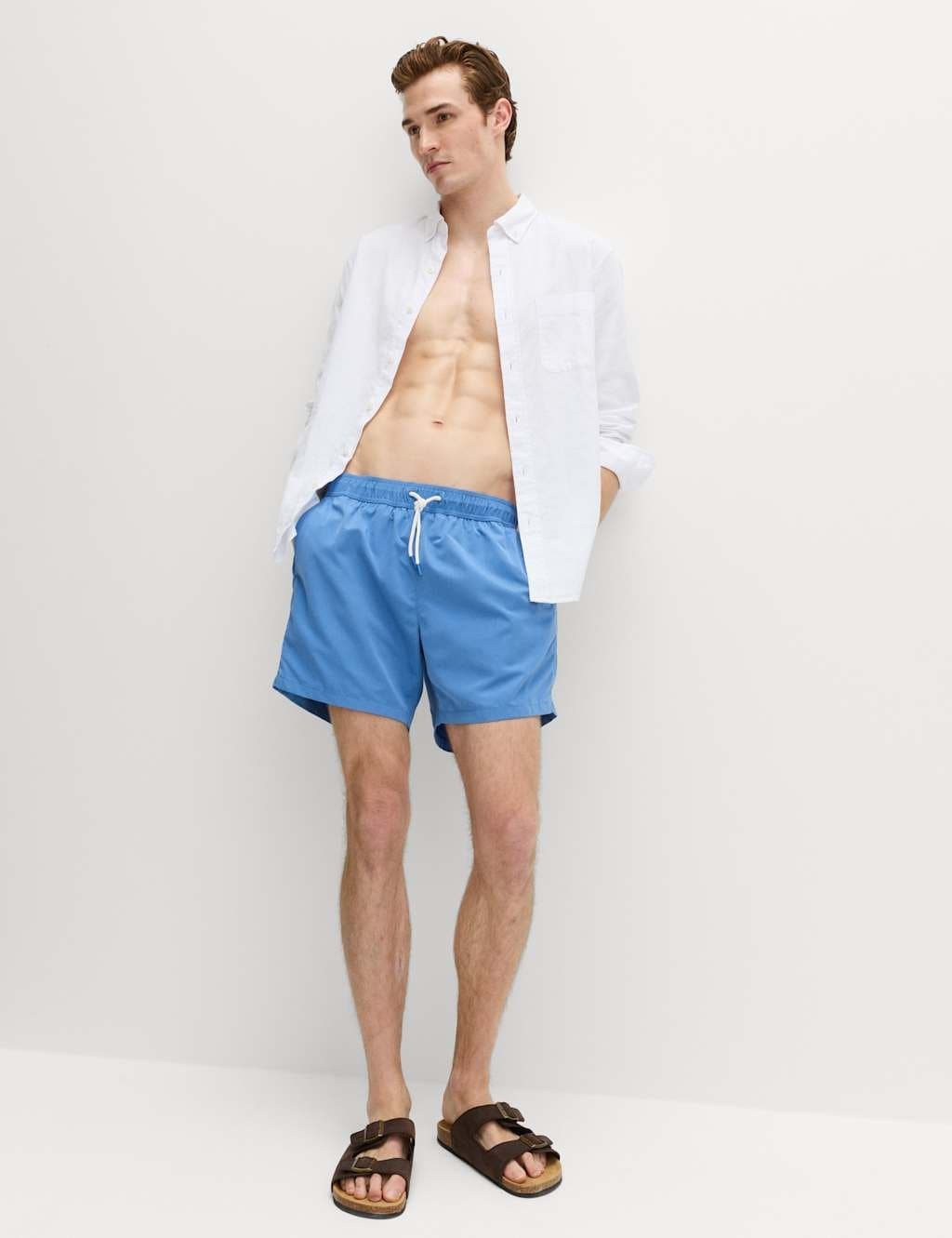 Marks & Spencer M&S Quick Dry Plain Swim Shorts Azure Blue